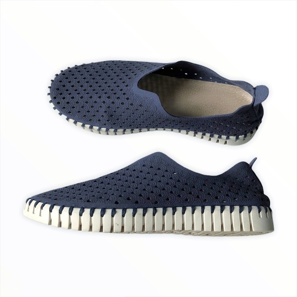 Ilse Jacobsen Blue Tulip Perforated Slip On Shoes - Picture 6 of 12